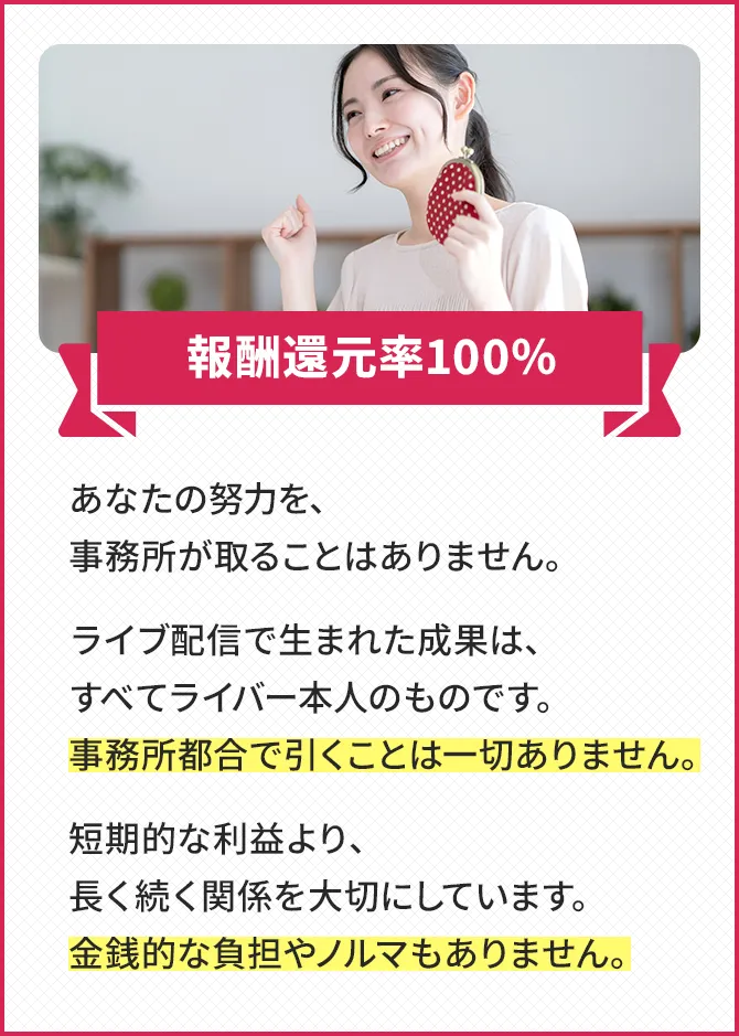 報酬還元率100％